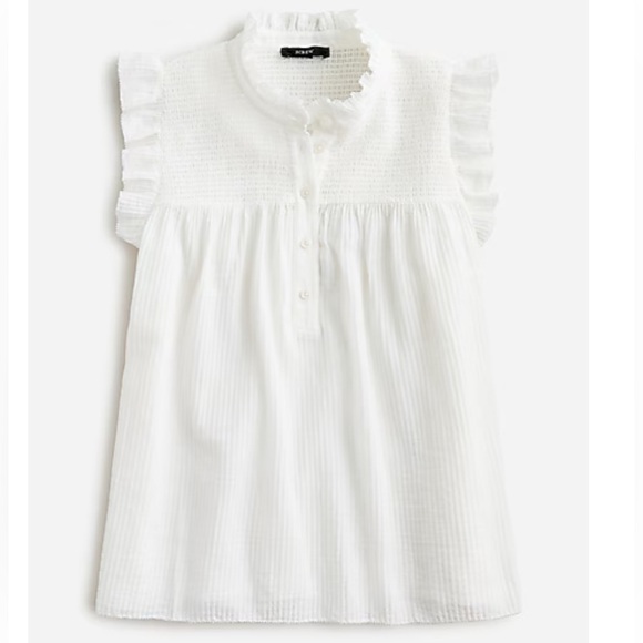 J. Crew Tops - J. Crew Garden Top in Soft Gauze White Ruffled Top